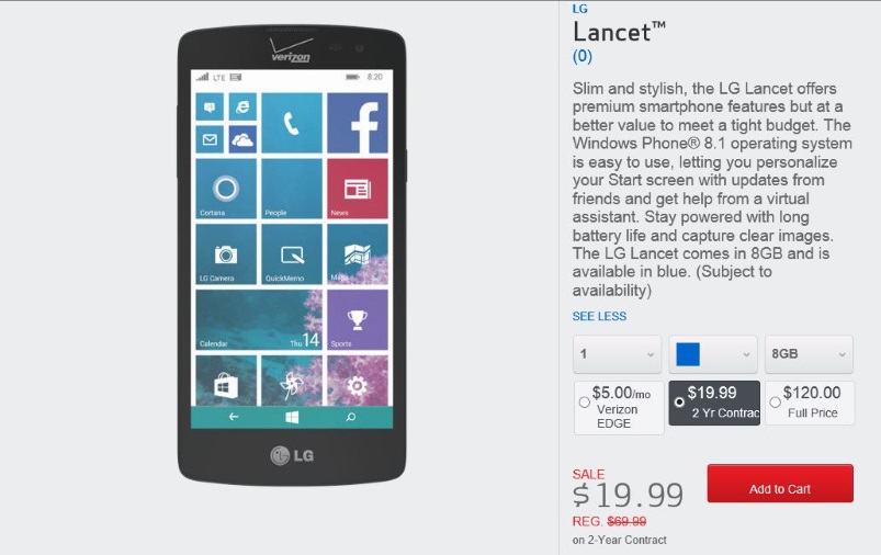 LG Lancet is the company’s first Windows phone 8 mobile